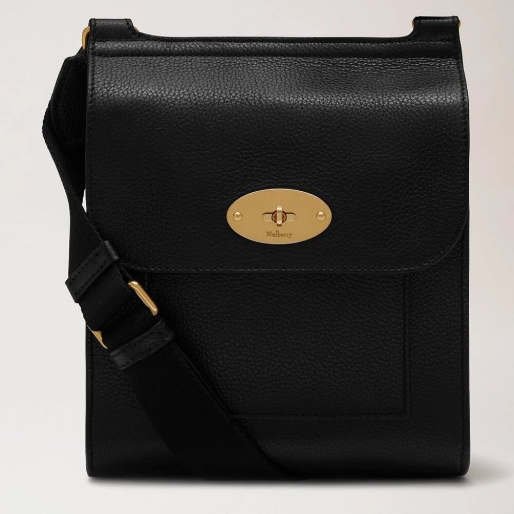 Mulberry Small Antony - Black Small Classic Grain
